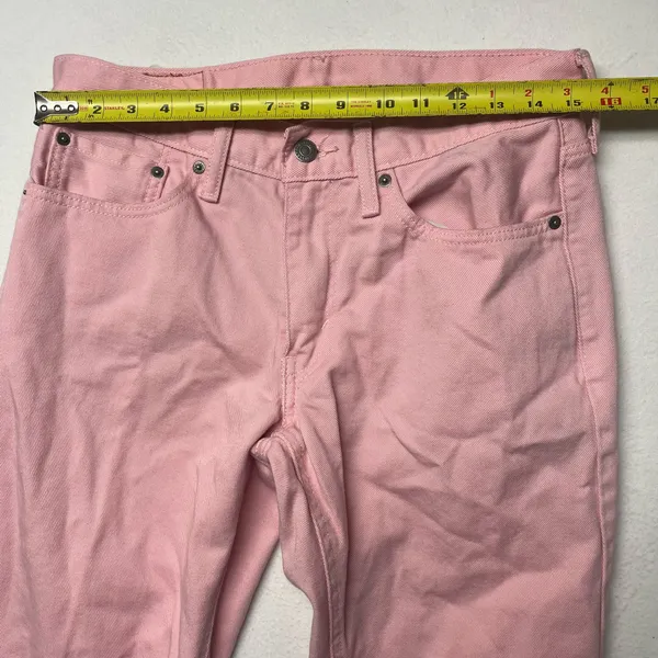 Levis 514 Skinny Jeans Womens 30 Pink Mid Rise Stretch Denim Pants - Image 2