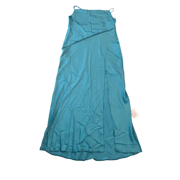 ASOS DESIGN Tall Satin Cowl Neck Maxi Dress Turquoise Blue US 16 - Image 2