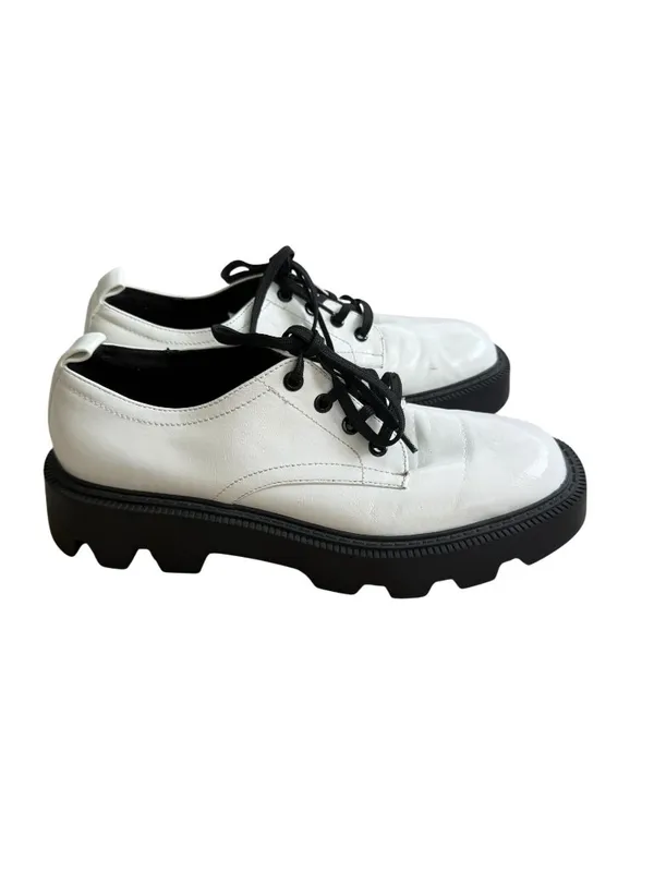 ZARA White Laceup Platform Oxfords Size 38 / 7.5 - Image 5