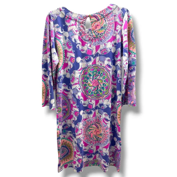 Lilly Pulitzer Bay Dress Play That Trunky Music Elephant Pima Cotton‎ Large - Image 4