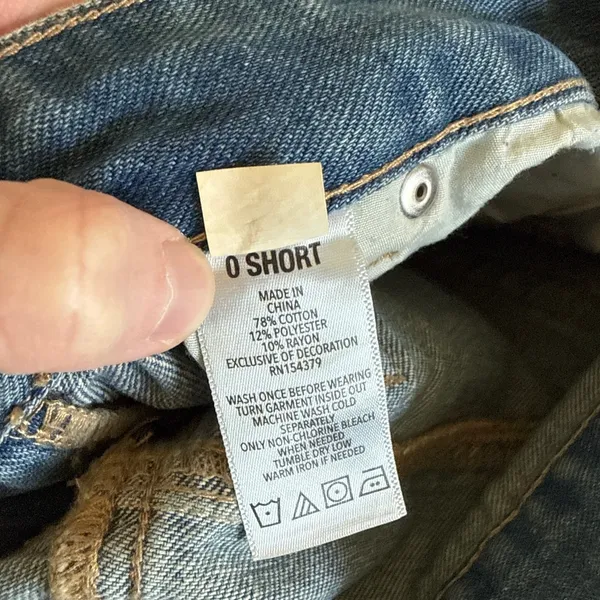 Aeropostale Baggy Jeans Super Low Rise Wide Leg Size 0 Short Blue - Image 4