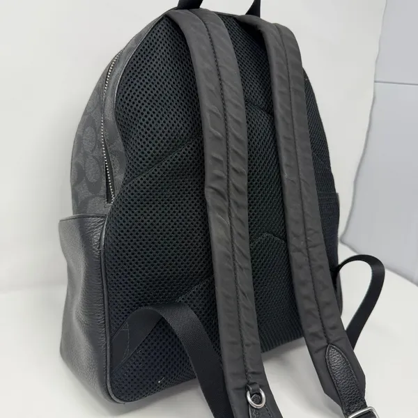 Coach Court Signature Canvas Pebble Leather Backpack Black Women One Size - Image 11