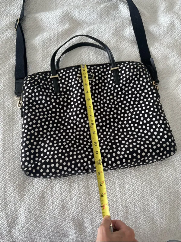 Kate Spade Spot Nylon Calista Laptop Bag, style WKRU1612, black/cream polka dot - Image 11