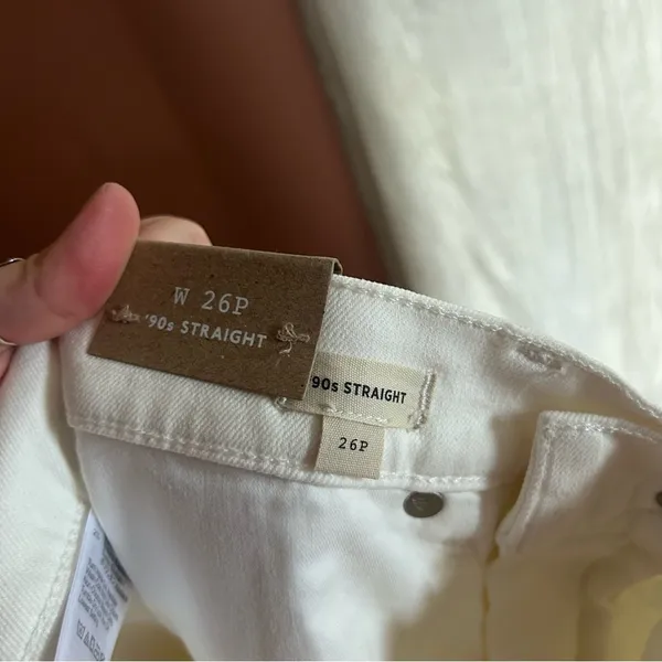 Madewell The‎ Petite '90s Straight Leg Jeans High Rise Tile White NWT Size 26P - Image 12