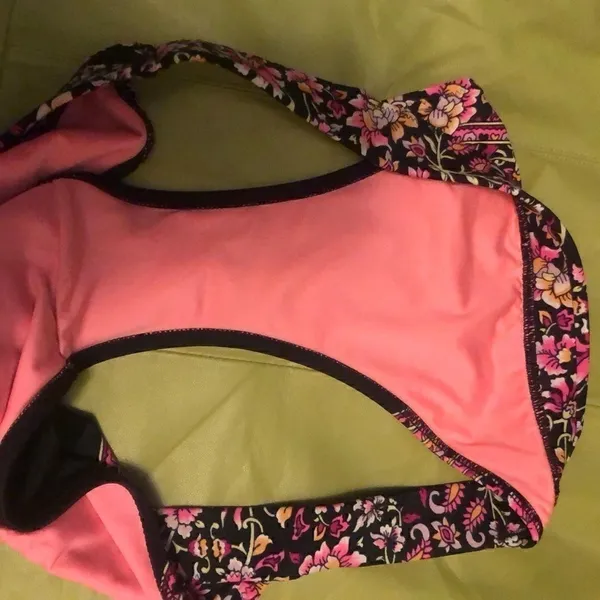 Victoria's Secret black pink floral med bikini swimwear - Image 4