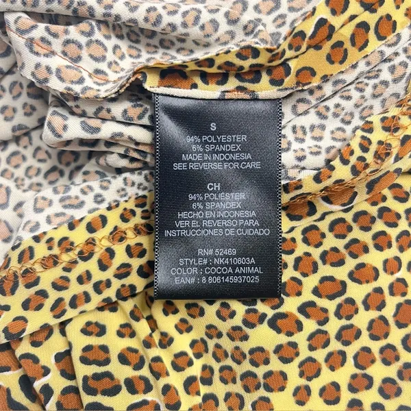 Norma Kamali animal print dress long sleeved v‎ neck ruched size small stretchy - Image 9