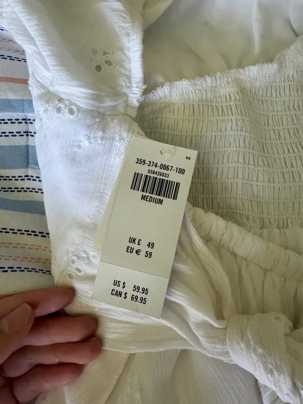 Hollister White Dress Tie Back - Image 5