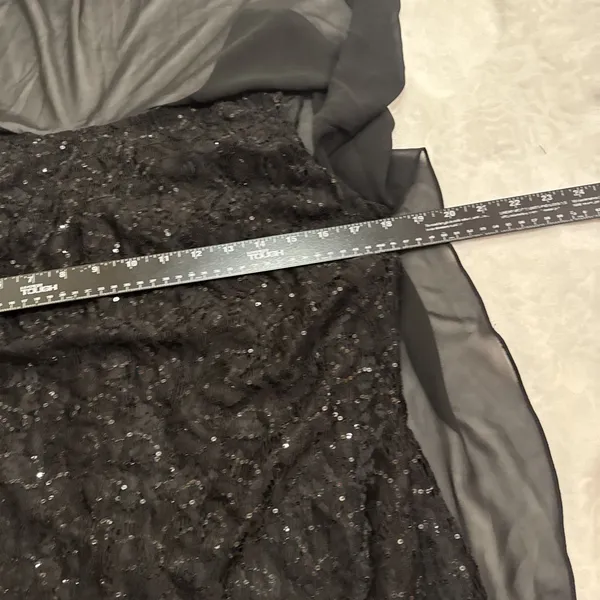 Midnight Velvet Black Sequin Mini Dress Sz 14 - Image 7