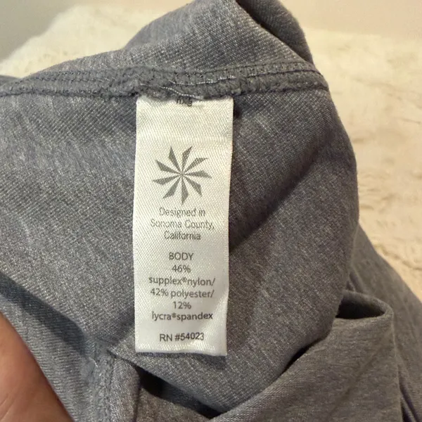 Athleta High Rise Chaturanga Leggings Heathered Grey White Side Stripe Size M - Image 7