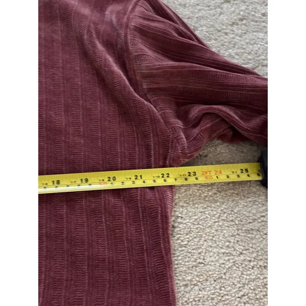 Altar'd State Burgundy Ribbed Turtleneck‎ Cropped Sweater Women's Medium - Image 7