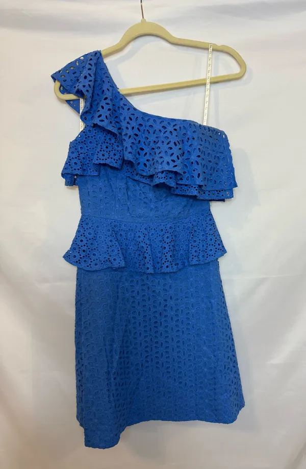 Lilly Pulitzer Dress Josey Eyelet White Cotton Ruffle One-Shoulder - Image 3