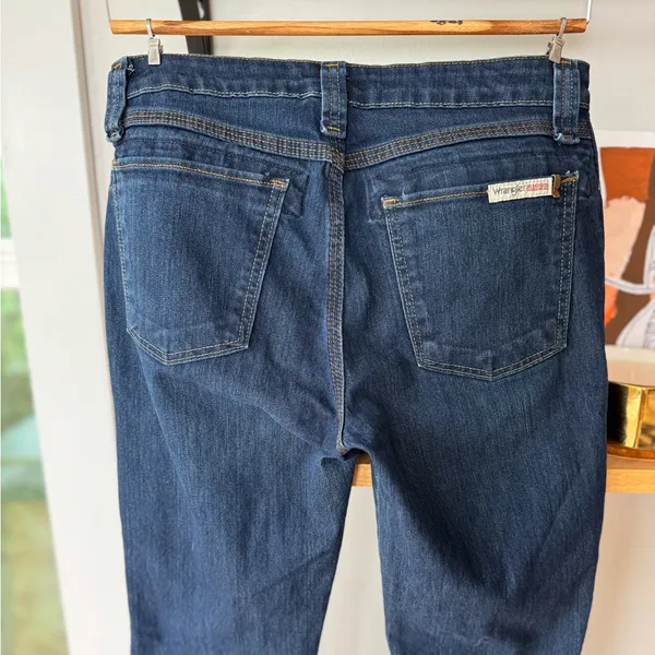 Wrangler Riggs Workwear Dark Blue Denim Bootcut Jeans Size 4 x 30 - Image 5