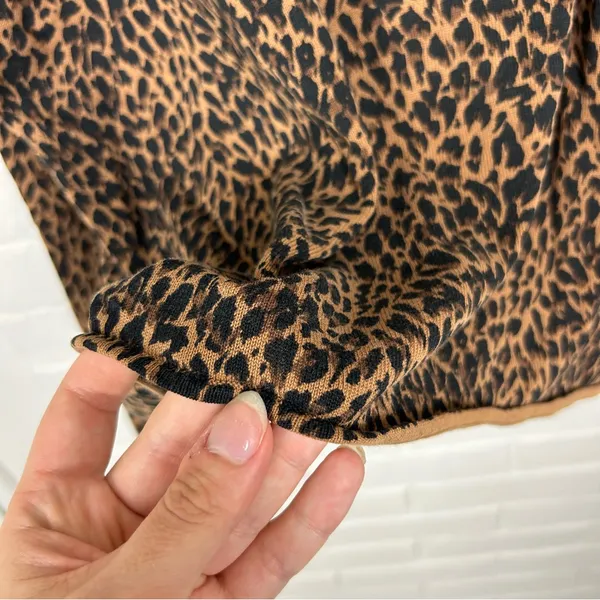 Garnet Hill Silk Cotton Animal Print Lightweight Knit Sweater Size S - Image 6