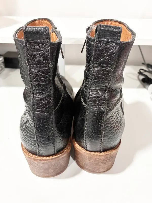 Madewell The Perrie Leather Ankle Boot Pebbled Black Side Zipper Size 7.5 - Image 4