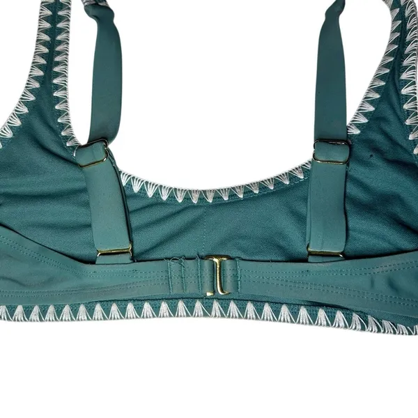 Xhilaration Crochet Contrast Trim Bikini Top Medium Y2K Coastal Beach Boho Indie Cottagecore - Image 6