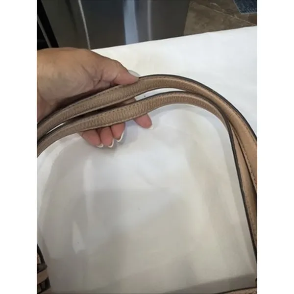 Tory Burch Devon Sand Nude McGraw Triple Compartment Leather Satchel Handbag - Image 11