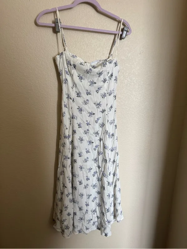 Reformation Vollare White Floral Midi Dress Sz 2‎ Wedding Guest Spring - Image 3