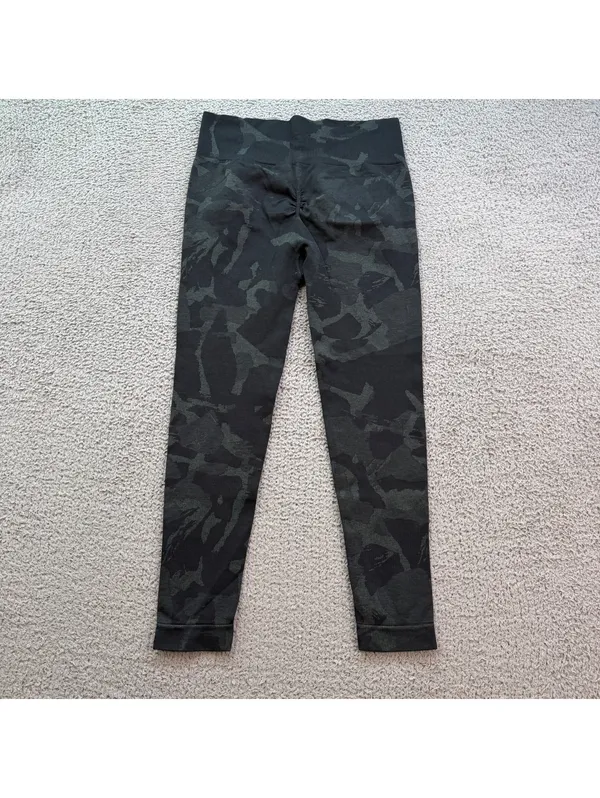 Gymshark Camo Seamless Leggings Black High Waisted Workout Womens L Bodybuilding - Image 2