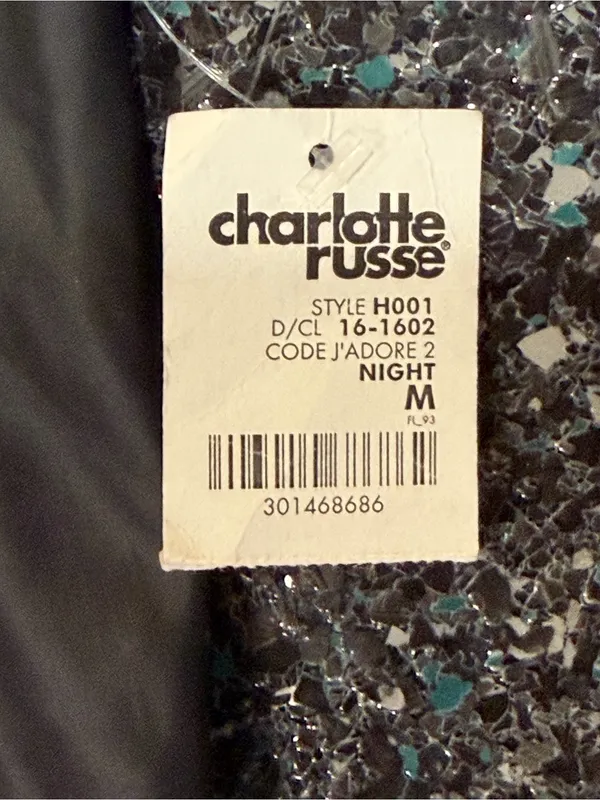 Charlotte Russe Faux Leather Top Mock Neck Sleeveless Cropped Tank Medium NWT - Image 2