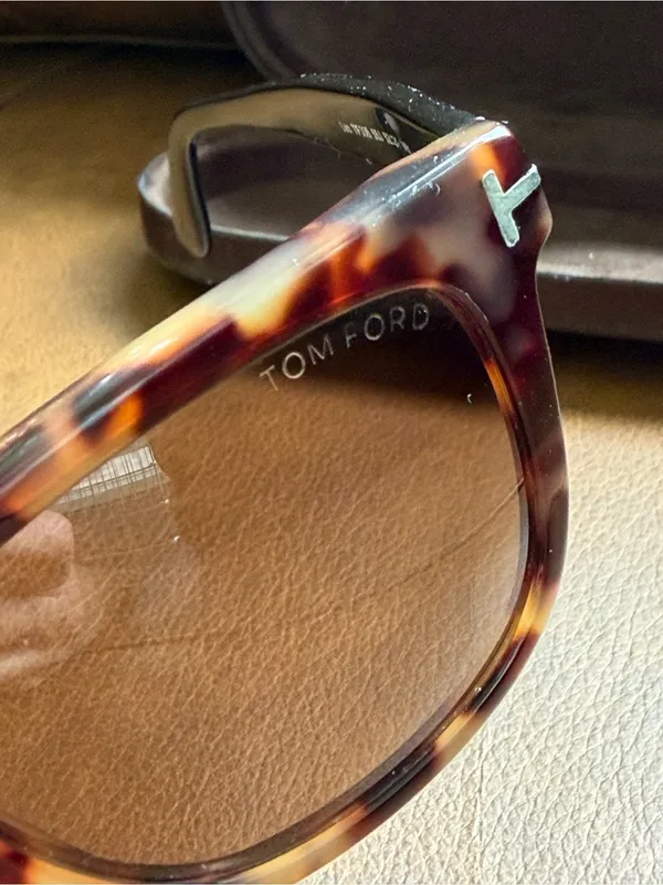 Authentic Tom Ford Leo TF336 55J Havana Black Rectangle Sunglasses Unisex - Image 9