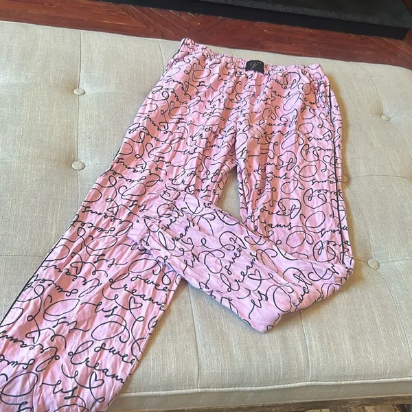 Pink Victoria's Secret Graphic Pajama Pants Boxer Style Size XS - Image 2