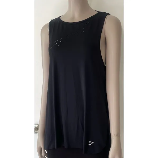 Gymshark Black Laser Cut Tank Top  - Image 8