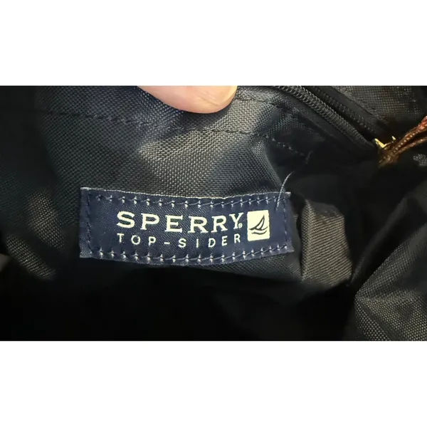 Sperry Top Sider Womens Large‎ Hobo Bag Purse Purple Canvas Leather Shoulder - Image 11