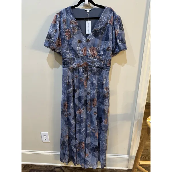 Baltic Born Ardley Maxi Dress Slate Print Size 1XL Floral - Image 5