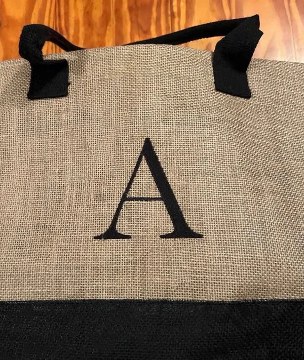 Monogrammed Letter “A” Tote Set - Large Bag W/ Removable Straps & Makeup Pouch - Image 8