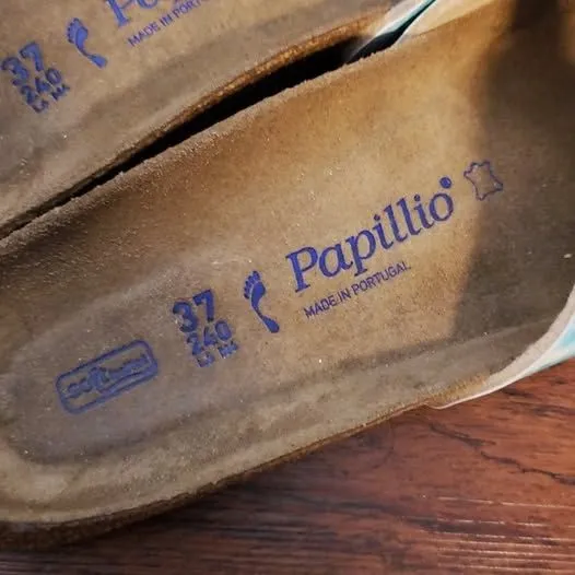 Birkenstock Papillio Blue Clouds Chic Feminine Retro Y2K Softbed Narrow Size 37 - Image 6