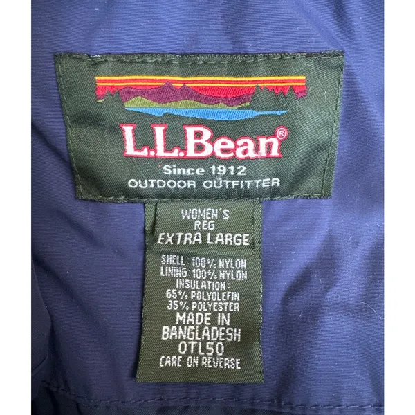 Vintage L.L. Bean 80's jacket fully thinsulate lined hidden hood in navy size XL - Image 5