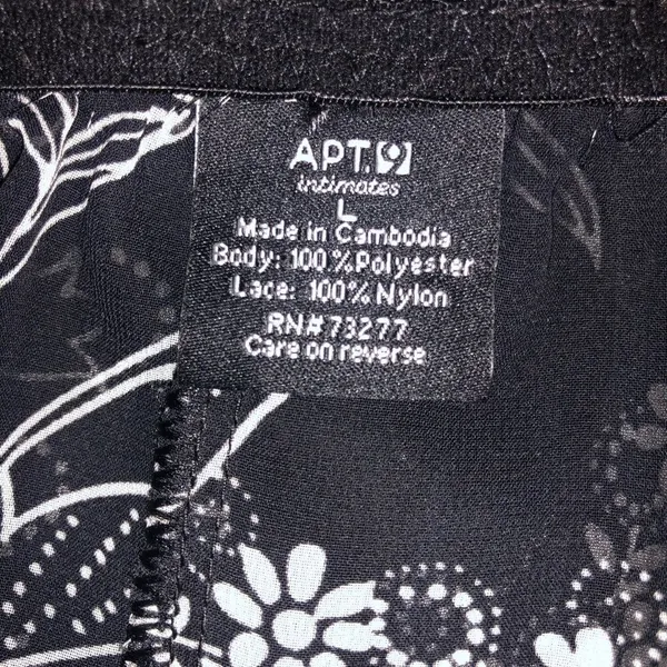 Apt9 semi sheer black nighty w/ white design - Image 9