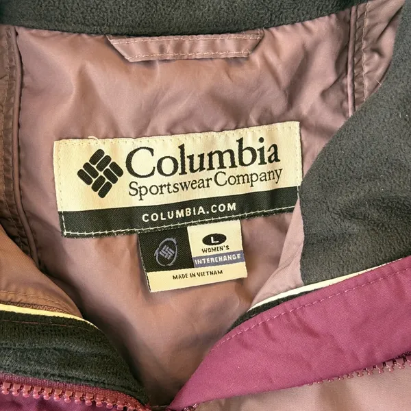 Columbia Interchange Jacket Womens Large Purple Hooded 3-in-1 Ski Hiking Shell - Image 14