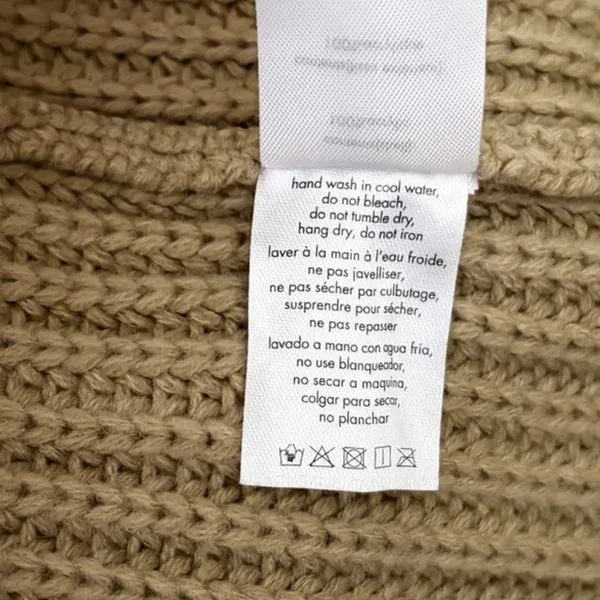 Revolve WEWOREWHAT‎ Solid V Neck Sweater Solid Tan Oat Oversized Knitwear M/L - Image 14