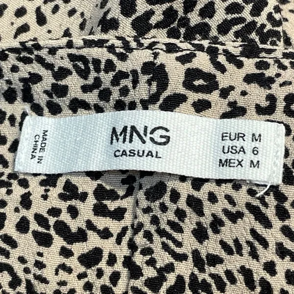 MNG Mango Beige Leopard Animal Print Sleeveless Slit Cami Tank Midi Dress Size 6 - Image 4