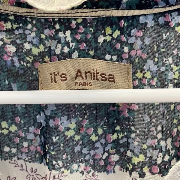 Its Anitsa Paris Womens M Floral Camelia Dress France T2 Vintage - Image 13