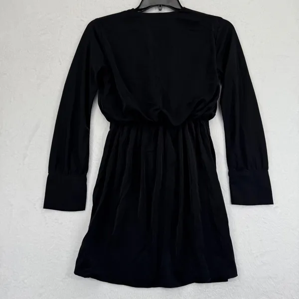 Abercrombie & Fitch Black Long Sleeve Surplice Mini Dress XS Fit to‎ Flatter - Image 9