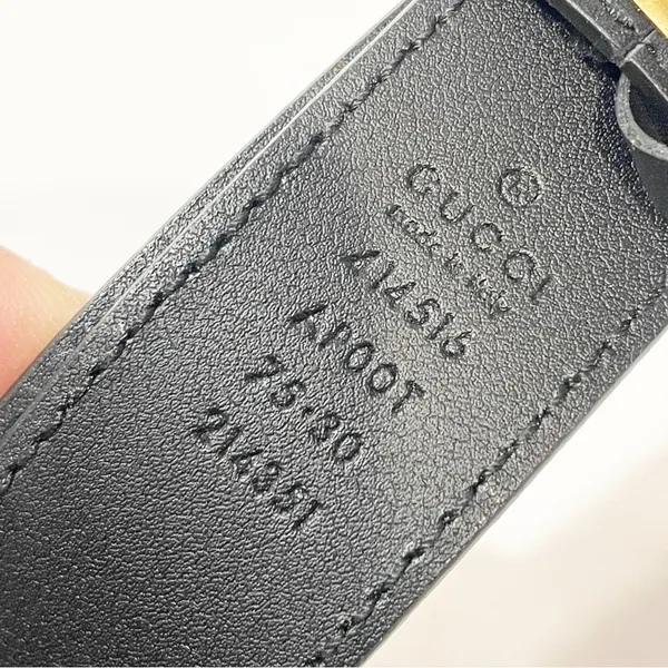 GUCCI Women’s Belt GG Marmont Leather Black Gold Hardware Leather‎ 75/30 - Image 4