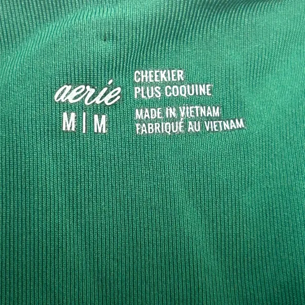 Aerie Ribbed High Cut Cheekier Bikini Bottoms Emerald Green Size Medium - Image 4
