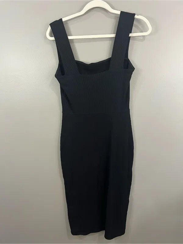 Reformation Black Ribbed Cassi Knit Dress size Large - Image 8
