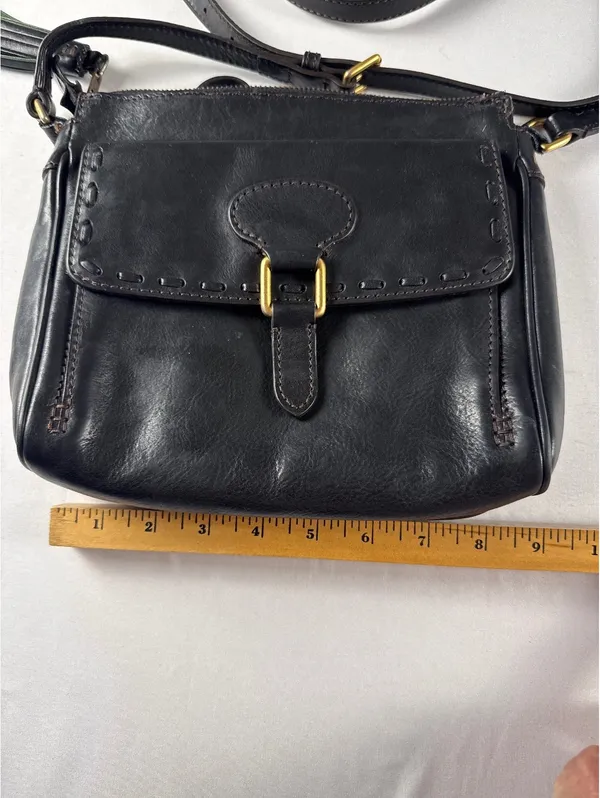 Dooney & Bourke Classic Black Leather Crossbody Bag - Image 2