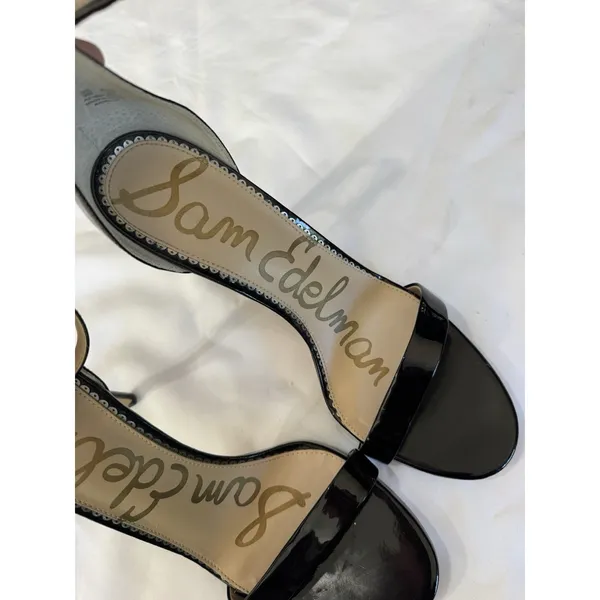 Sam Edelman Patti Black Patent Ankle Strap Sandals Heels Size 9 - Image 5