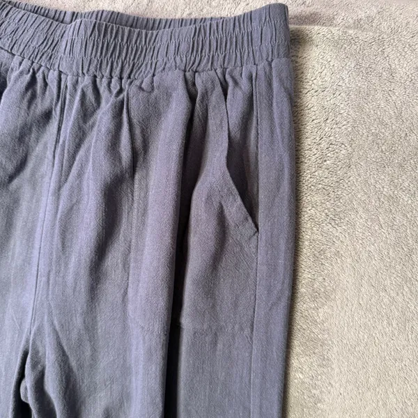Lagenlook Linen Blend Wide Leg Palazzo Crop Pants Size M‎ High Waisted BOHO - Image 6