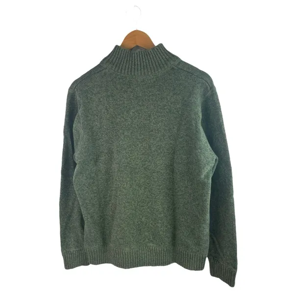 Eddie Bauer Women's Green 1/4 Zip Turtleneck Long Sleeve Pullover Sweater Top L - Image 2
