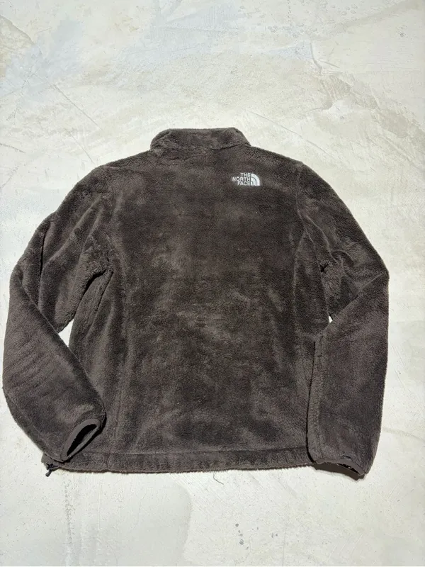 The North Face Dark Brown Plush Full-Zip Fleece Jacket small - Image 6