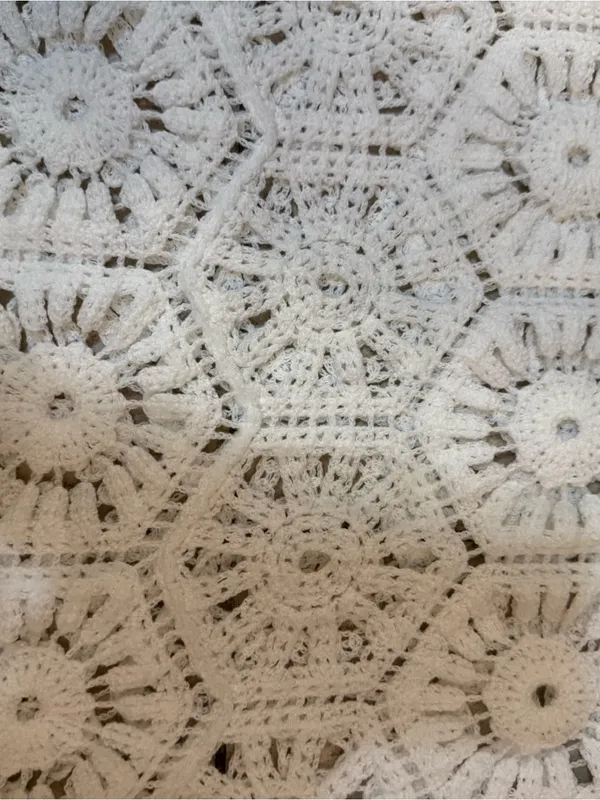Bohemian Cutwork Crochet Cover-Up Dress In White - Image 2