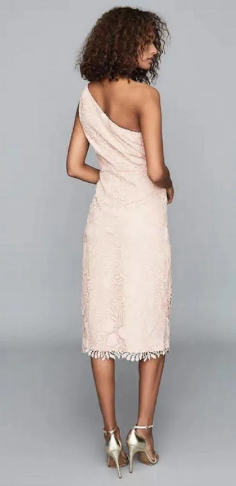 💕REISS💕 Mena One-Shoulder Crochet Lace Dress ~ Nude US 6 NWT - Image 3
