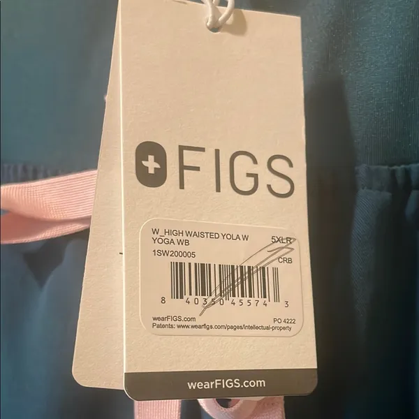 Womens New Figs High Waisted Yola W Yoga Scrub Pants Caribbean Blue 5XLR - Image 7