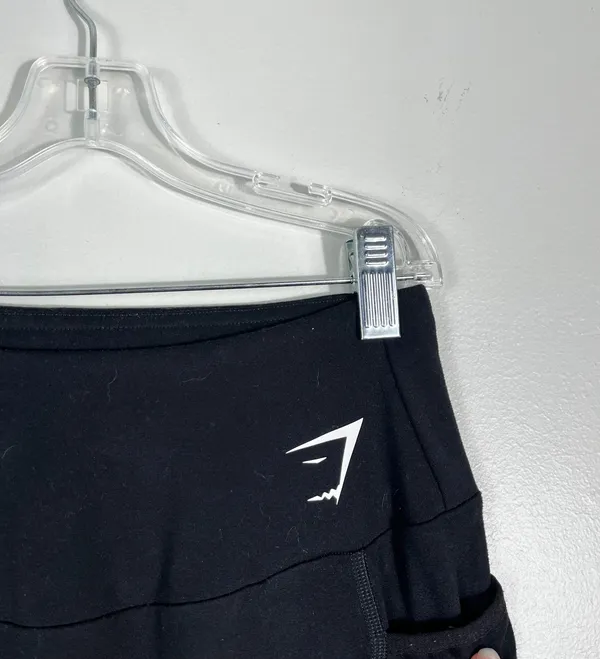 Black Mesh Panel Detail Athletic Athleisure Leggings Pockets Small S - Image 3