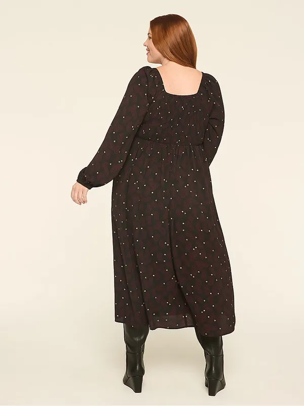 Lane Bryant NWT Smocked-Bodice Tie-Neck Maxi Dress Sz 18/20 Paisley - Image 2